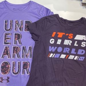 Girls pack of purple under armour t-shirts